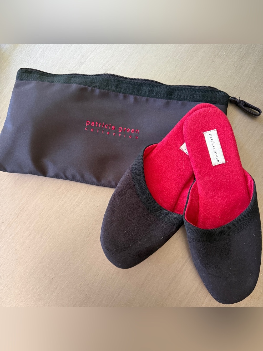 Patricia Green Collection Black House Slippers - Size 8